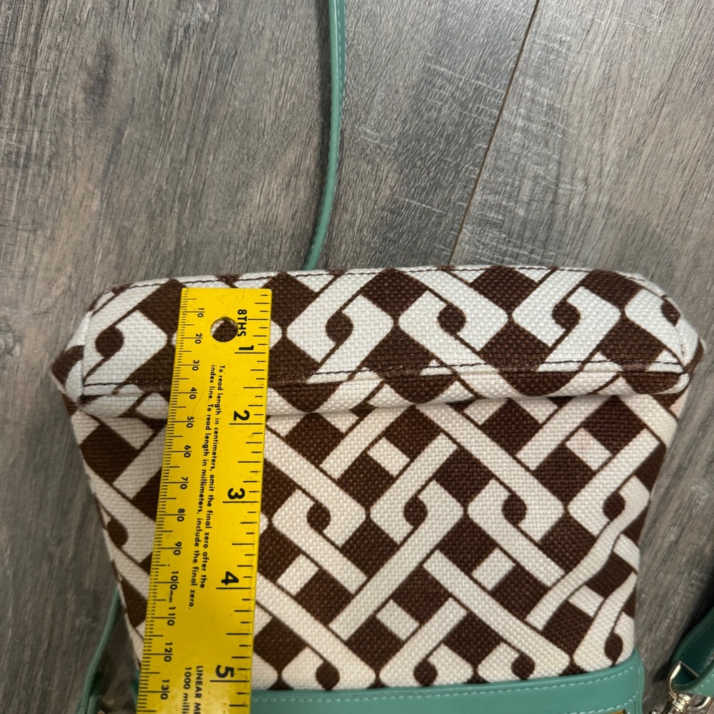 Spartina 449 Daufuskie Island Crossbody Bag Seafoam Green Geometric Linen Canvas - Picture 7 of 9